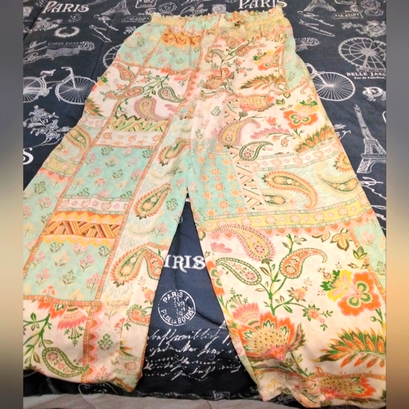 Rose & Olive Pants - Rose & Olive Floral Paisley Pants - Pastel Mix